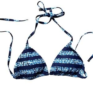 michael kors navy blue & light blue tiedye triangle top large